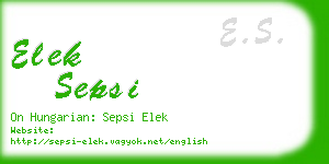 elek sepsi business card